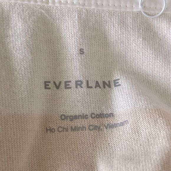 Everlane NWT The Organic Cotton Polo Dress Size Small White and Tan Striped - Picture 8 of 8